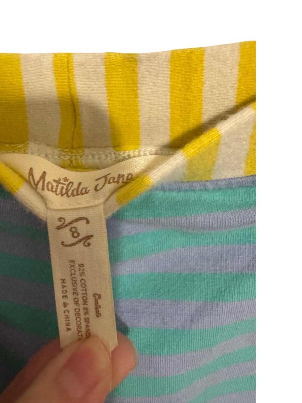 Matilda Jane Blue & Gray Striped Leggings Pants Girls Size 8 Playwear - Picture 4 of 7